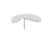 Doplnkový stôl Cross, 120x75,5x(60x80) cm, biela/kov
