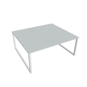 Pracovný stôl UNI O, 180x75,5x160 cm, sivá/biela