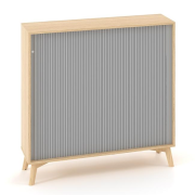 Policová skriňa ALFA ROOT s del.priečkou, žalúziové dvere RAL9010, 2 police, 120x45x121,5cm, dub