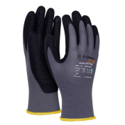 Rukavice pletené, polomáčané DONAU SAFETY Flex-Dotted, kat. II šedé veľ. 9