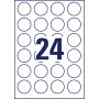 Etikety kruhové 40mm Avery 10 hárkov biele