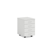 Mobilný kontajner BASIC, 4-zásuvkový so zámkom, 41x67x50cm, biela