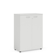 Policová skriňa BASIC, so zámkom, 80x40x111,7cm, biela