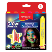 Ceruzky na tvár KEYROAD svietiace, 6 ks, v boxe, mix farieb