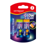 Guma KEYROAD fluorescenčná, svietiaca v tme, mix farieb, blister 2 ks, mix farieb
