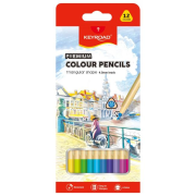 Farbičky KEYROAD trojhranné, 12 ks, mix farieb