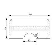 Pracovný stôl Motion Ergo, PO, 3S, 180x61-128x90 cm, buk/sivá