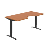 Pracovný stôl Motion Ergo, PO, 2S, 180x70,5-120,5x90 cm, čerešňa/čierna