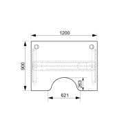 Pracovný stôl Motion Ergo, ZO, 3S, 120x61-128x90 cm, sivá/biela