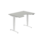 Pracovný stôl Motion Ergo, PO, 3S, 120x61-128x90 cm, sivá/biela