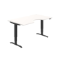Pracovný stôl Motion Ergo, PO, 3S, 160x61-128x90 cm, biela/čierna