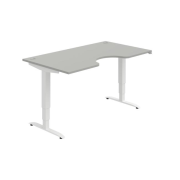Pracovný stôl Motion Ergo, ZO, 3S, 160x61-128x90 cm, sivá/biela