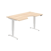 Pracovný stôl Motion Ergo, PO, 3S, 160x61-128x90 cm, agát/biela