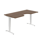 Pracovný stôl Motion Ergo, ZO, 3S, 180x61-128x90 cm, orech/biela