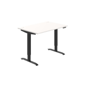 Pracovný stôl Motion, PO, 2S, 120x70,5-120,5x80 cm, biela/čierna