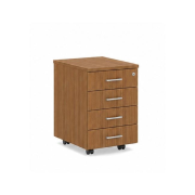 Mobilný kontajner BASIC, 4-zásuvkový so zámkom, 41x67x50cm, orech Dijon