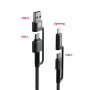 Kábel USB Swissten KEVLAR 4in1