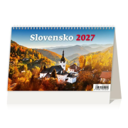 Stolový kalendár riadkový 22,6x13,9 cm - Slovensko 2027