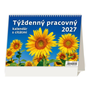 Stolový kalendár riadkový 21,1x14,8 cm - Týždenný s citátmi 2027