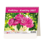 Stolový kalendár riadkový 17,1x13,9 cm - MiniMax Kvetiny 2027