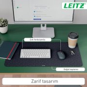 Podložka na stôl Leitz recyklovaná koža 36×70cm tmavosivá