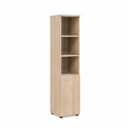 Policová skriňa BASIC, kombinovaná, pravé dvere so zámkom, 40x40x182,1cm, agát svetlý