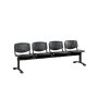 4-miestna lavica Layer, konštrukcia čierna, plast tm. modrá